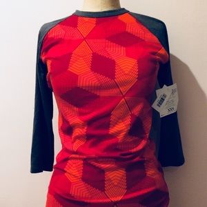 Red and gray RANDY shirt by LulaRoe